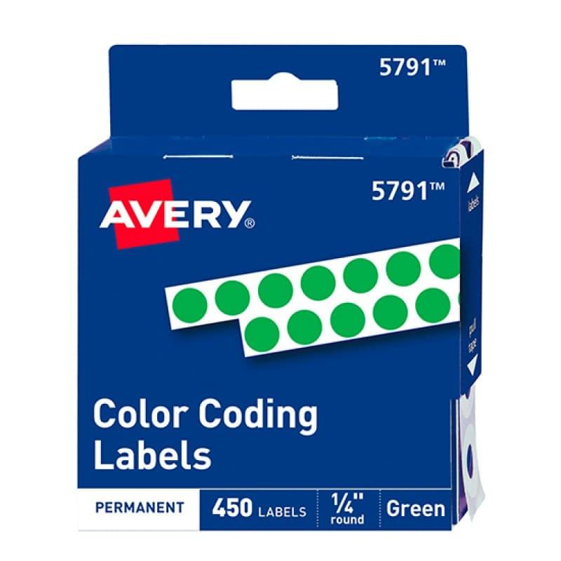 Etiqueta Avery 5731 1/4 Verde