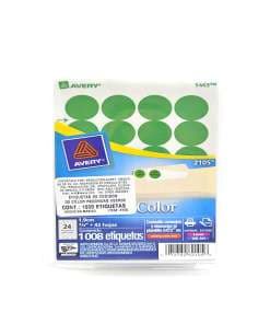 Etiqueta Avery 2105 3/4 Verde Redonda