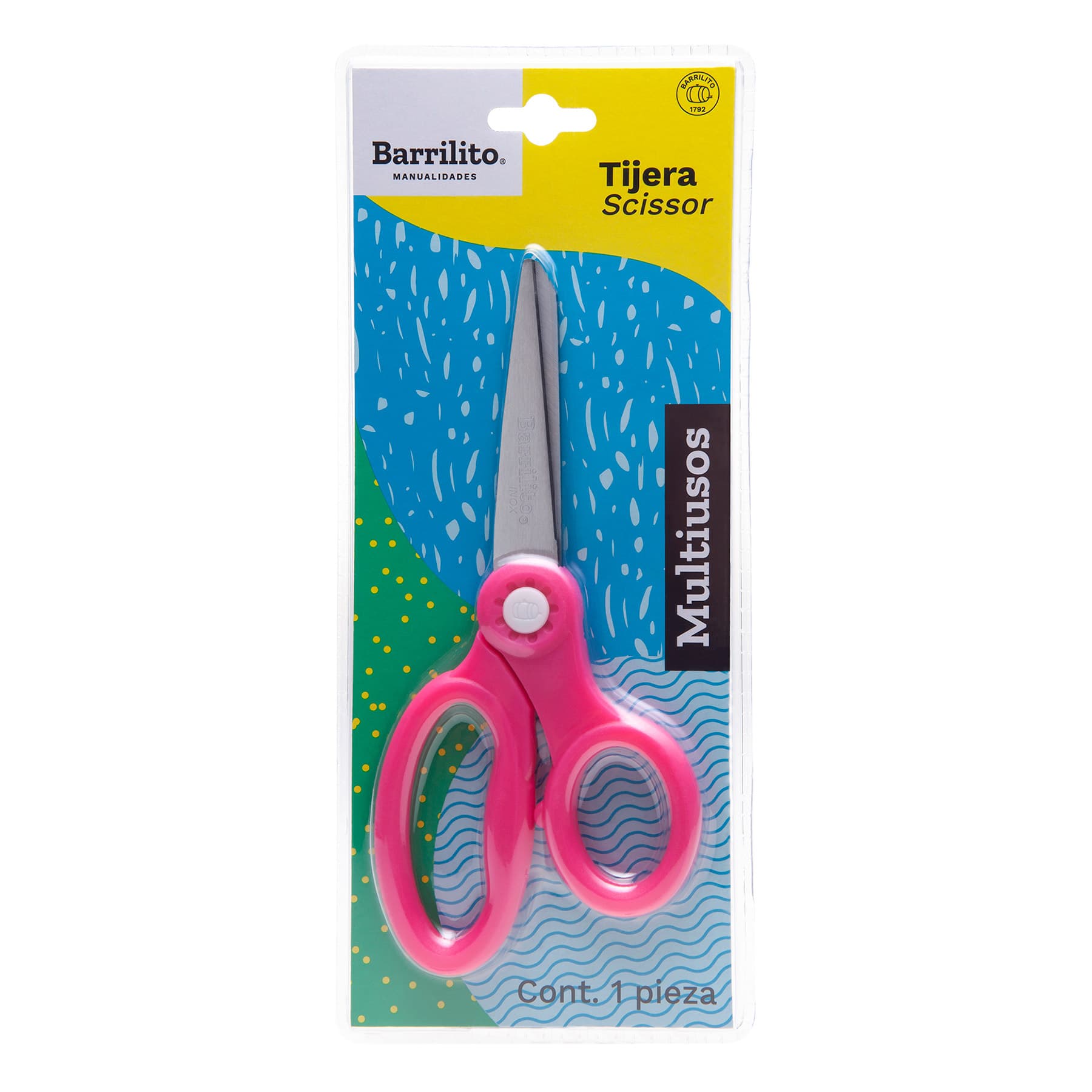 Tijera P/Oficina Barrilito T6X 6" (15.2 CM) Mango Plastico BL