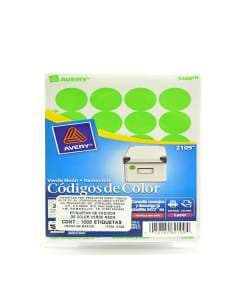 Etiqueta Avery 2109 3/4 Verde Neon Redonda