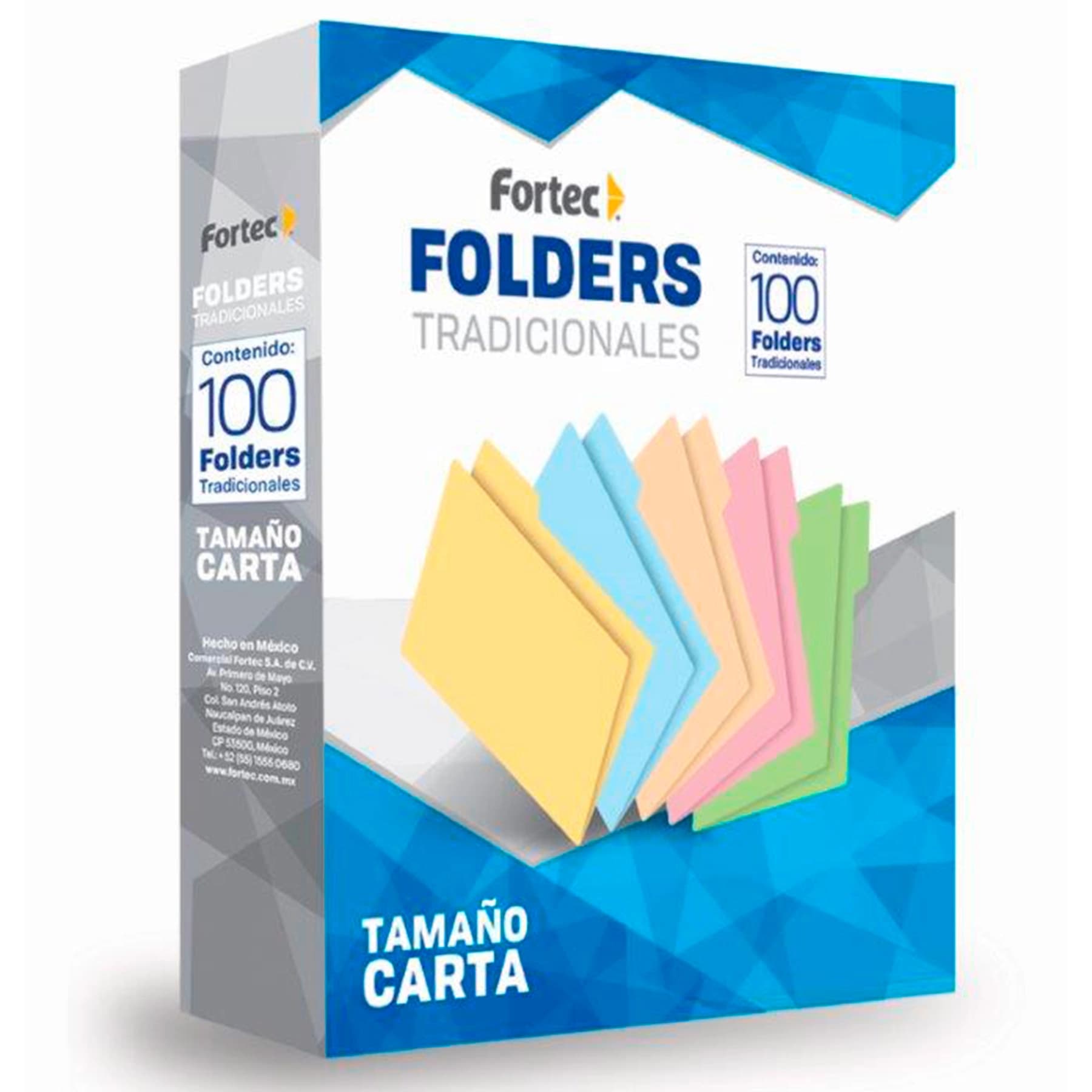 Folder Colores Fortec FCV-05 C/100 Carta Verde PAQ