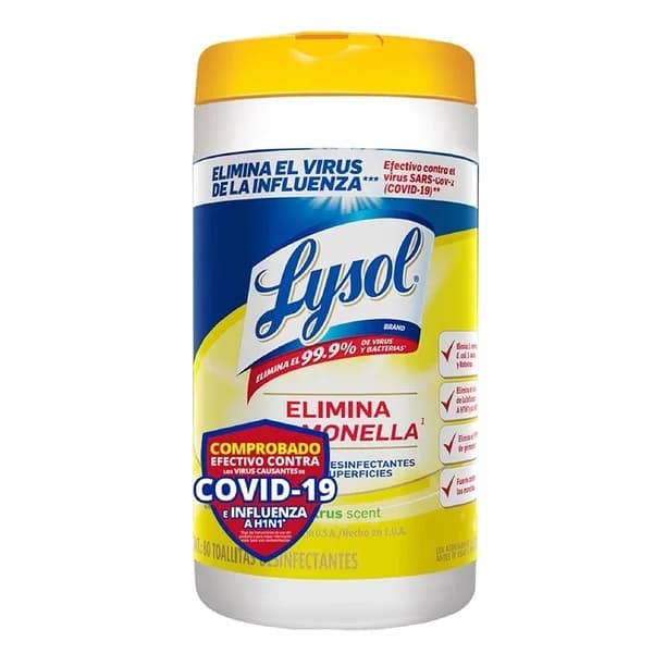 Toallitas Desinfectantes Lysol 80Pzas
