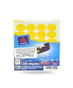 Etiqueta Avery 2104 3/4 Amarillo Redonda