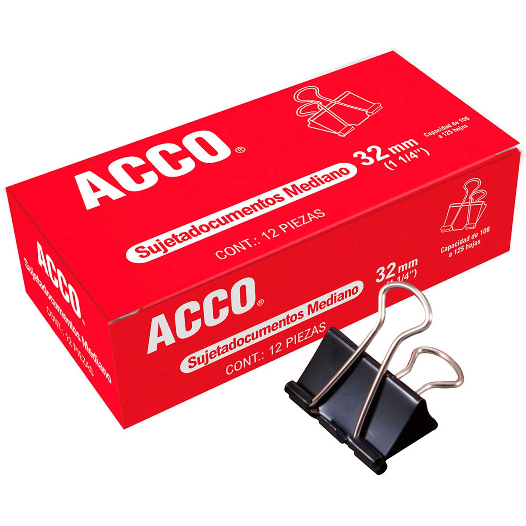 Sujetadocumentos C/12 Acco P2463 Mediano 32MM. 1 1/4" Caja