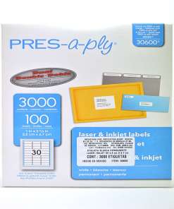 Etiqueta Laser Presaply 30600 30/3000 2.5 X 6.7 CM 1\" X 2 5/8\" = 5160