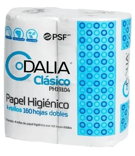 Papel Higienico Institucional Dalia de 160 Hojas Dobles C/24 PAQ de 4 Rollos C/U PAQ