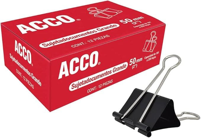Sujetadocumentos C/12 Acco P2464 Grande 50MM. 2" Caja