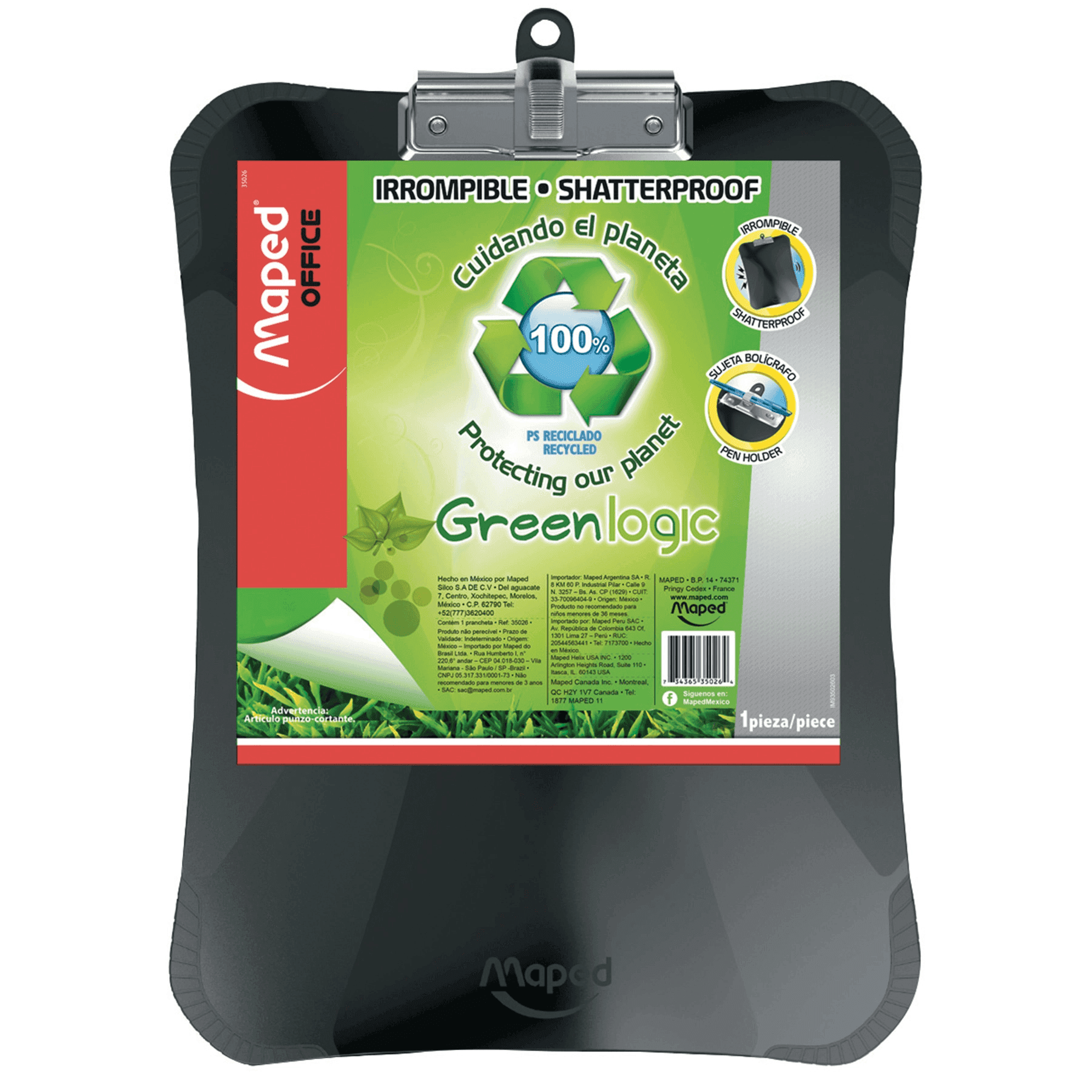 Tabla Agarrapapel Carta Maped 35026 Acrilico C/Broche
