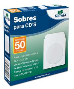 Sobre Mapasa para CD C/50 Blanco HA0126