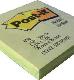 Block Postit 3M 3X3 Canario 654 100H