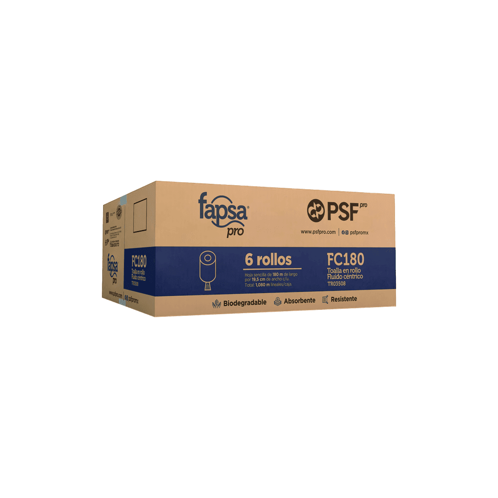 Toalla Rollo Fluido Centrico C/6 180MTS TR3508 Fapsa