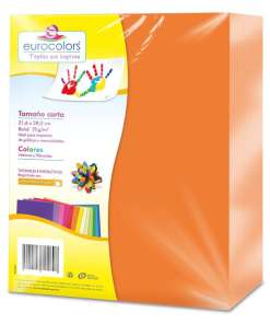 Papel Eurocolors Naranja Neon C/500 EC1048 Vibrante
