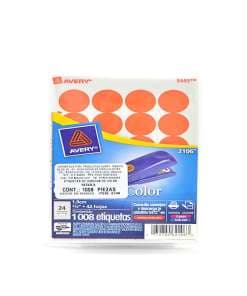 Etiqueta Avery 2106 3/4 Naranja Redonda