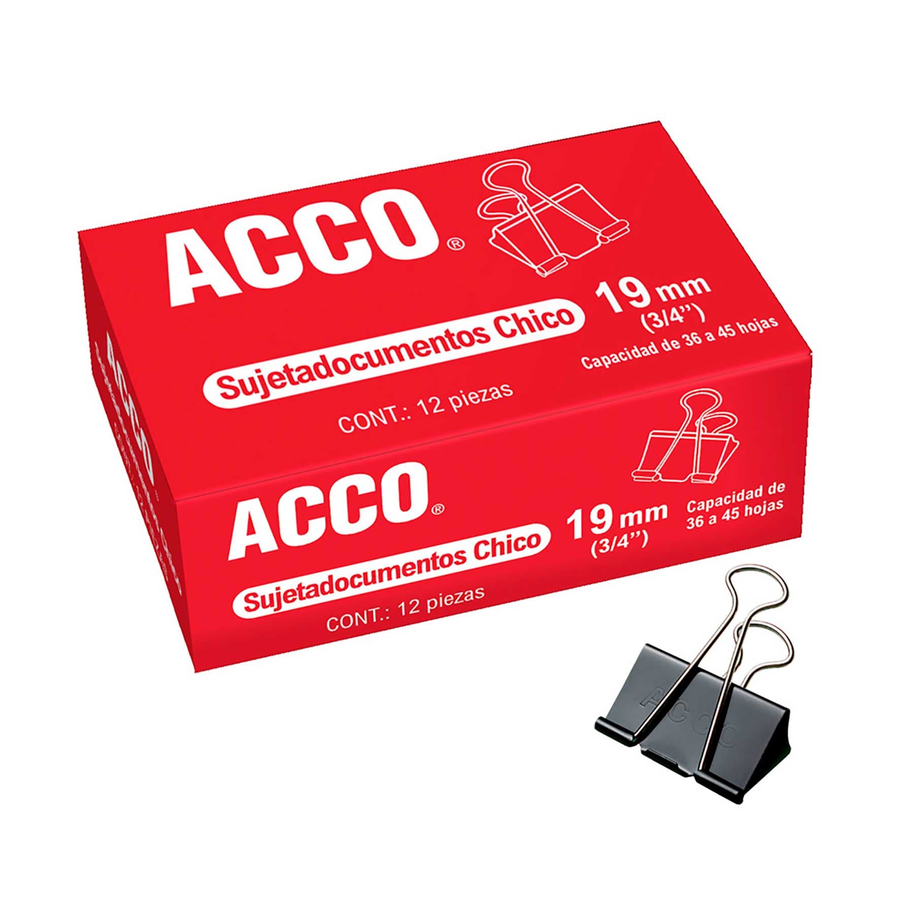 Sujetadocumentos C/12 Acco P2462 Chico 19MM. 3/4" Caja