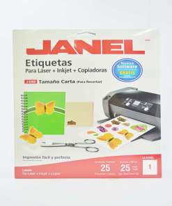 Etiqueta LAS/INK Janel J5165 25H/25 21.6 X 27.9 CM 8 1/2 X 11\"