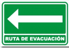 Letrero - Ruta de Evacuacion IZQ 20X30CM