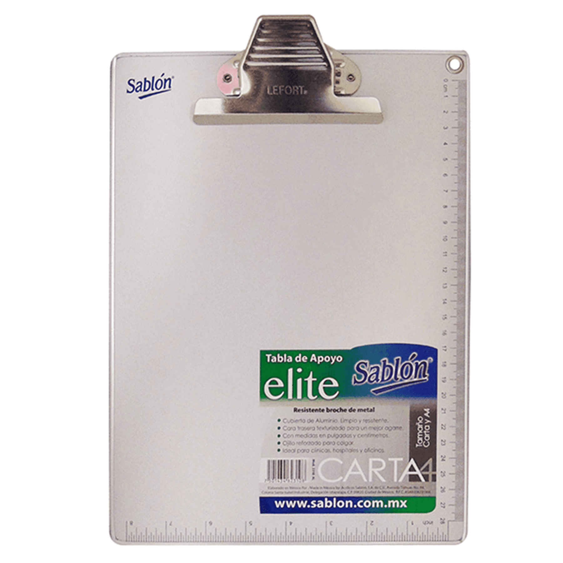 Tabla Agarrapapel Carta Sablon 2310al Aluminio C/Clip MET.