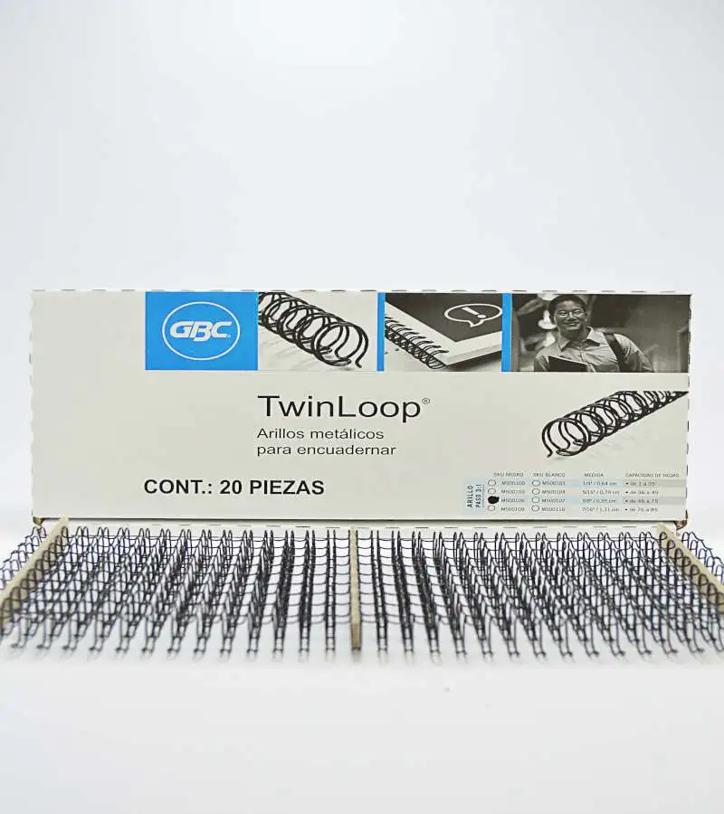 Arillo Metalico GBC NGO C/20 3/8 P7231