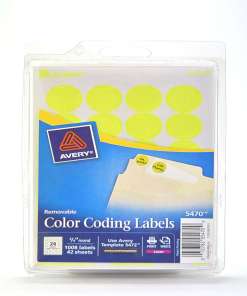Etiqueta Avery T5470 3/4 Amar.Neon 3/4 Redonda