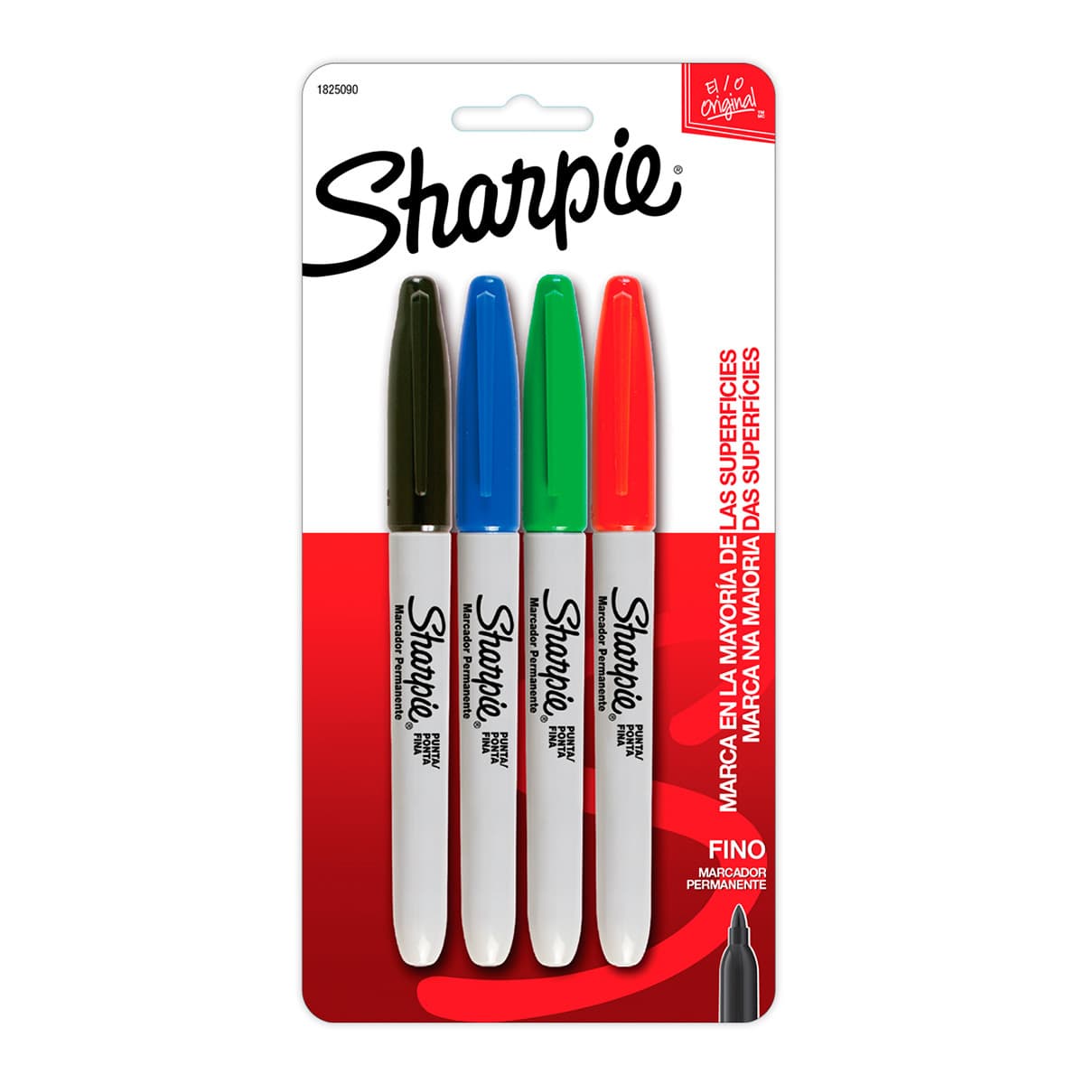 Marcador Sharpie P.Fino C/4 Stdo N,A,R,V